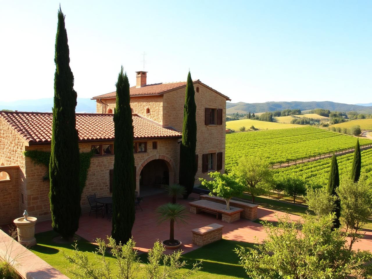 Casa di pietra parmi les vignes